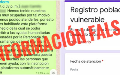 ¡No se deje engañar! Alcaldía NO habilitó plataforma de registro virtual de población vulnerable para entrega de ayudas