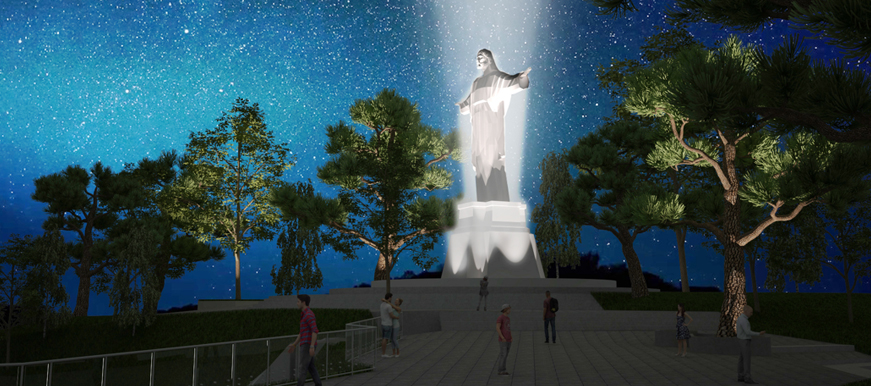 El Cristo del Sagrado Corazón del Parque Morrorico brillará con una imponente iluminación