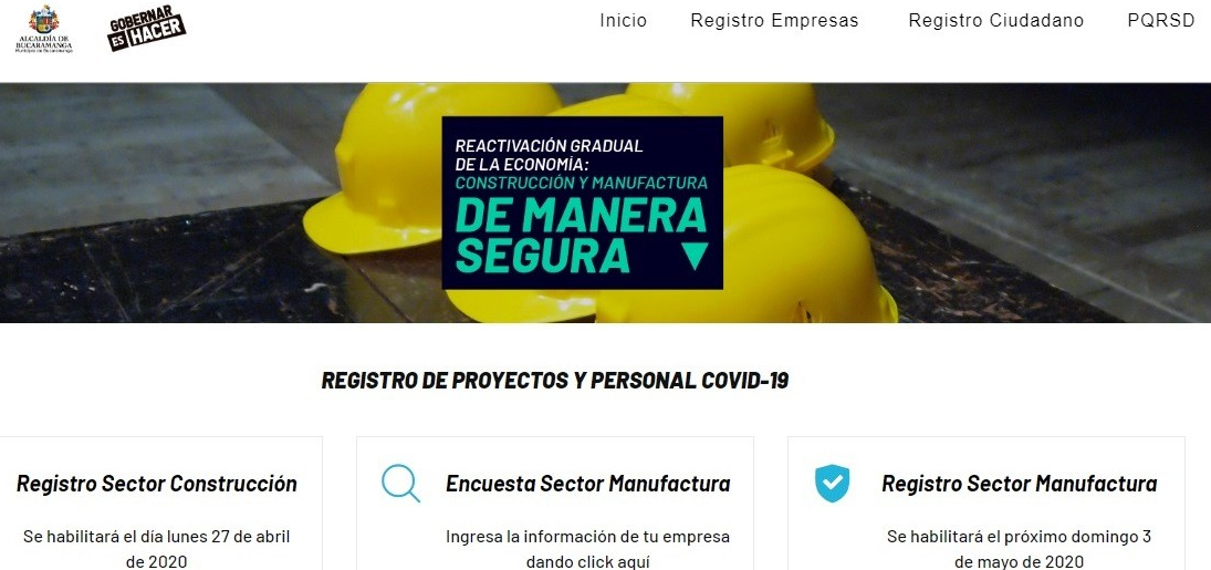 Conozca el proceso de registro que deben realizar las empresas de los sectores de la construcción y la manufactura para retomar actividades