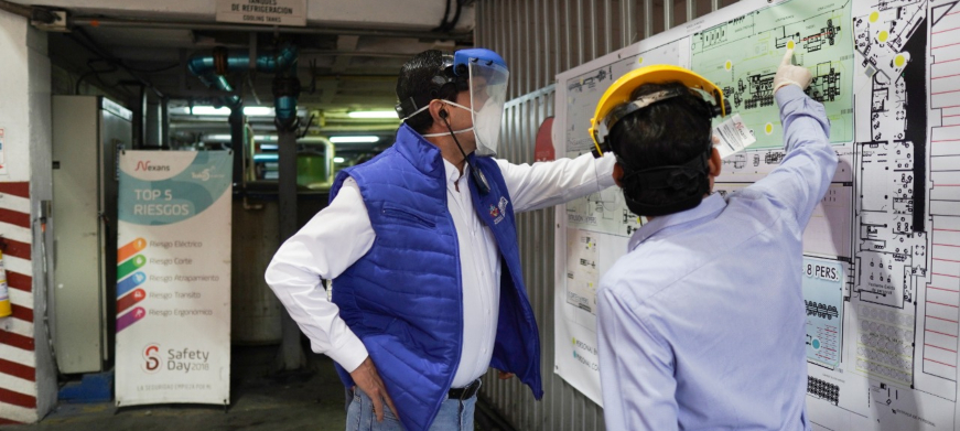 Alcaldía verificó protocolos de bioseguridad de empresa de manufactura en su primer día de reactivación económica