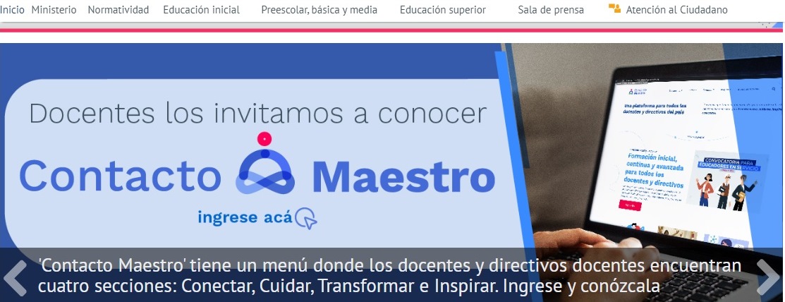 Ministerio de Educación Nacional creó portal para estar en ‘Contacto Maestro’