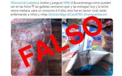 Comunicado oficial: Denuncias sobre suministro de refrigerios del PAE en Bucaramanga con fecha vencida son falsas