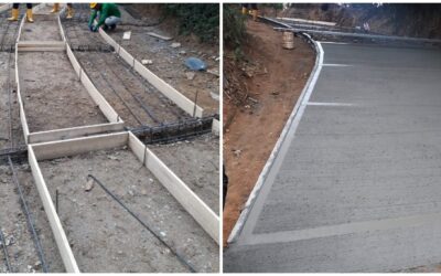 Obras de construcción de placa huellas tienen un 80% de avance