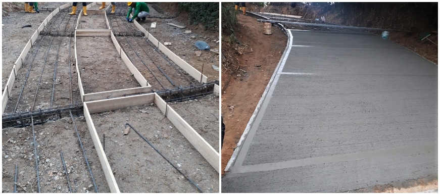 Obras de construcción de placa huellas tienen un 80% de avance