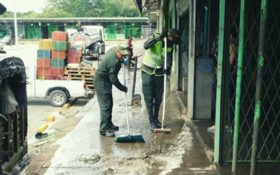 Se adelantó la segunda jornada de limpieza y desinfección en la Central de Abastos de Bucaramanga