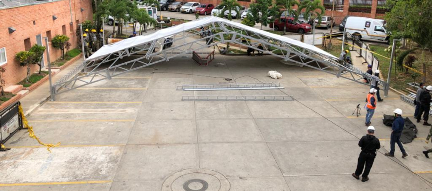 Se inició la instalación del hospital de campaña en el Norte de Bucaramanga