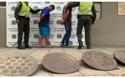 Policía recuperó tapas de alcantarilla robadas en el Sur de Bucaramanga 