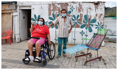 Fotografía: Diego Calderón / Prensa Alcaldía de Bucaramanga. Persona con discapacidad beneficiada.