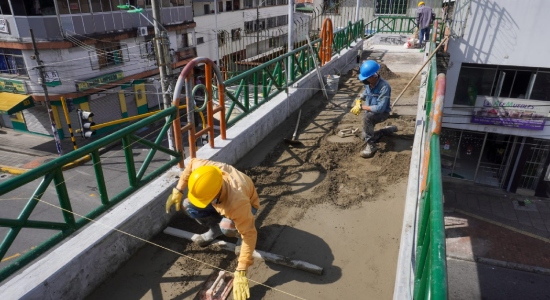 El puente peatonal del barrio San Miguel está en mantenimiento