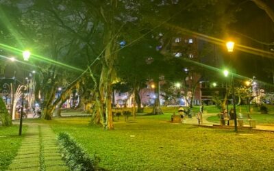 El Parque San Pío luce ‘auriverde’ en esta Navidad
