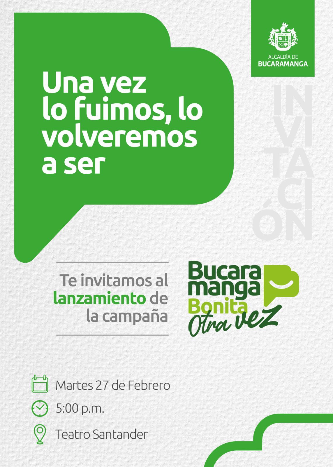 Hoy se presenta a los bumangueses la  campaña: Bucaramanga Bonita Otra Vez