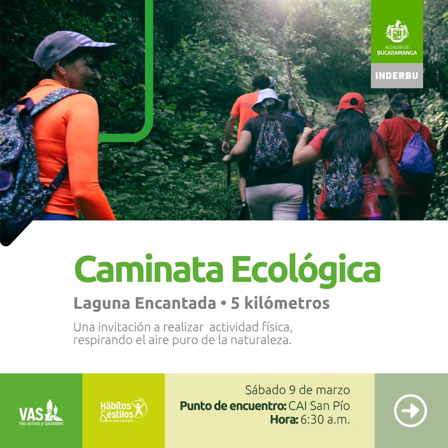 Este sábado 9 de marzo Caminata Ecológica 5K