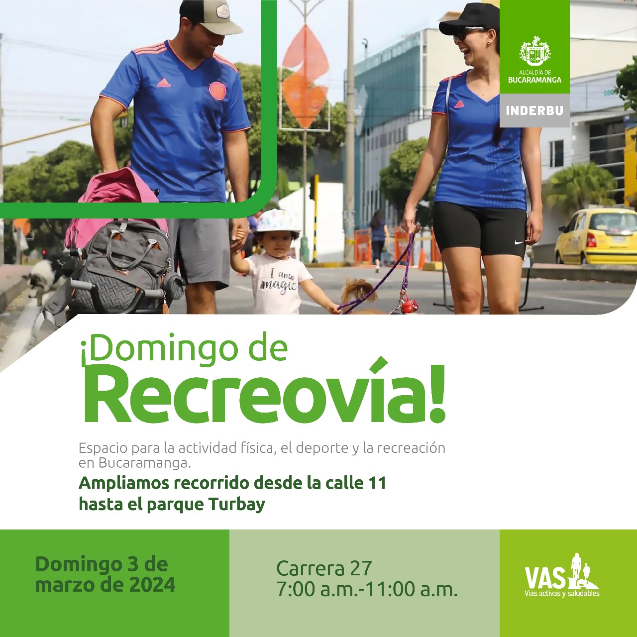 ¡Ampliamos recorrido en la Recreovía  Dominical!