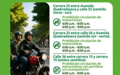 La Dirección de Tránsito de Bucaramanga implementa nueva medida de restricción a motocicletas con parrillero, en cumplimiento de orden judicial
