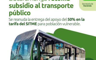 Bucaramanga retoma subsidio del 50% en tarifa de transporte público