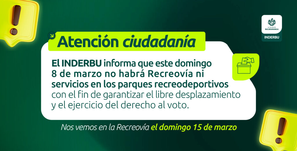 Este domingo NO habrá recreovía y servicios en parques por elecciones