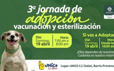 ¡Adopta, cuida y protege! Este 19 de abril se realizará jornada de Bienestar Animal en el CC Único