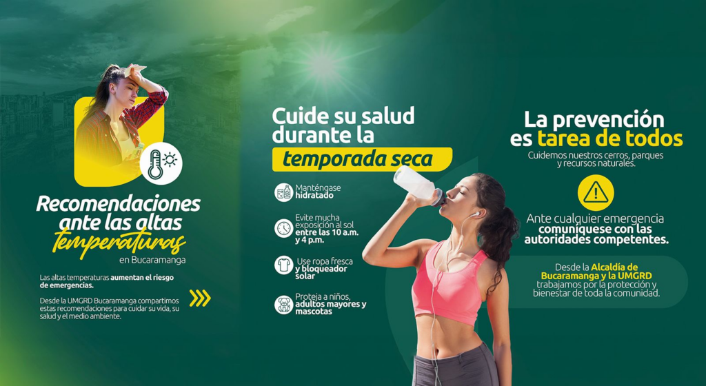 Recomendaciones para las altas temperaturas de Bucaramanga